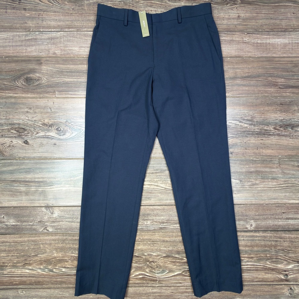 J.Crew Mens 32x32 Ludlow Suit Pants Navy Baird McNutt Irish Linen Cotton NWT